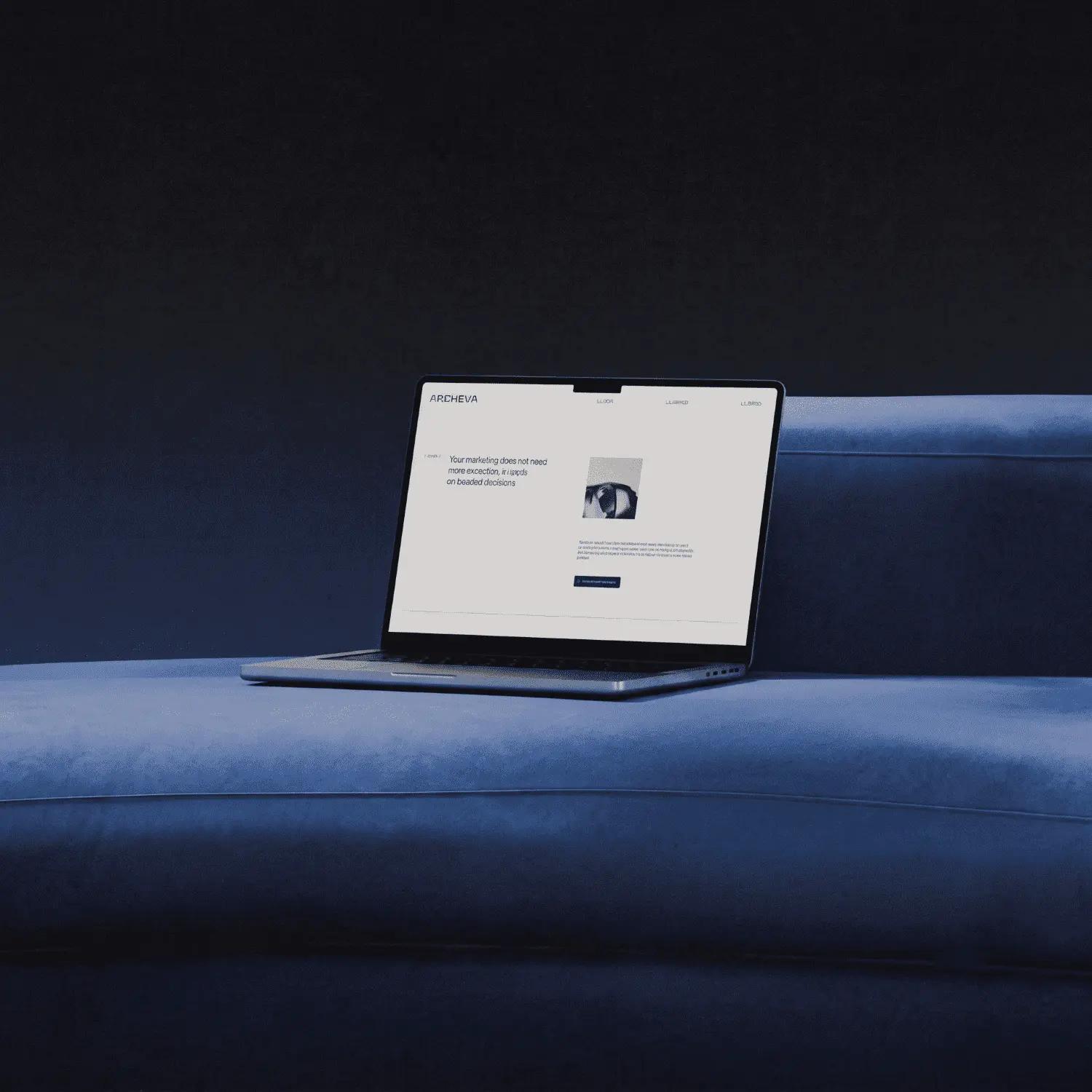 Synthetic web design study displayed across desktop screens